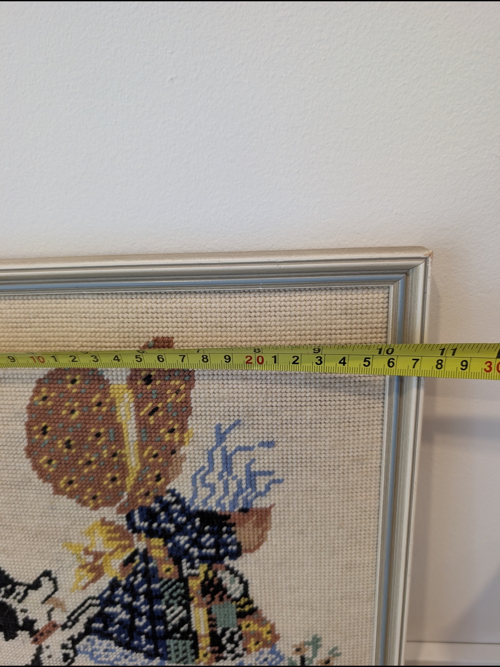Vintage Framed Cross‑Stitch — Holly Hobbie Inspired Girl & Dog - Picture 9 of 15